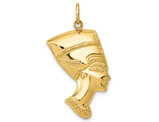 14K Yellow Gold Egyptian Nefertiti Charm Pendant (NO CHAIN)